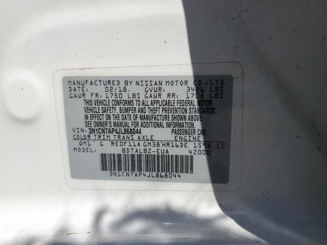 2018 Nissan Versa S VIN: 3N1CN7AP4JL868044 Lot: 56437764