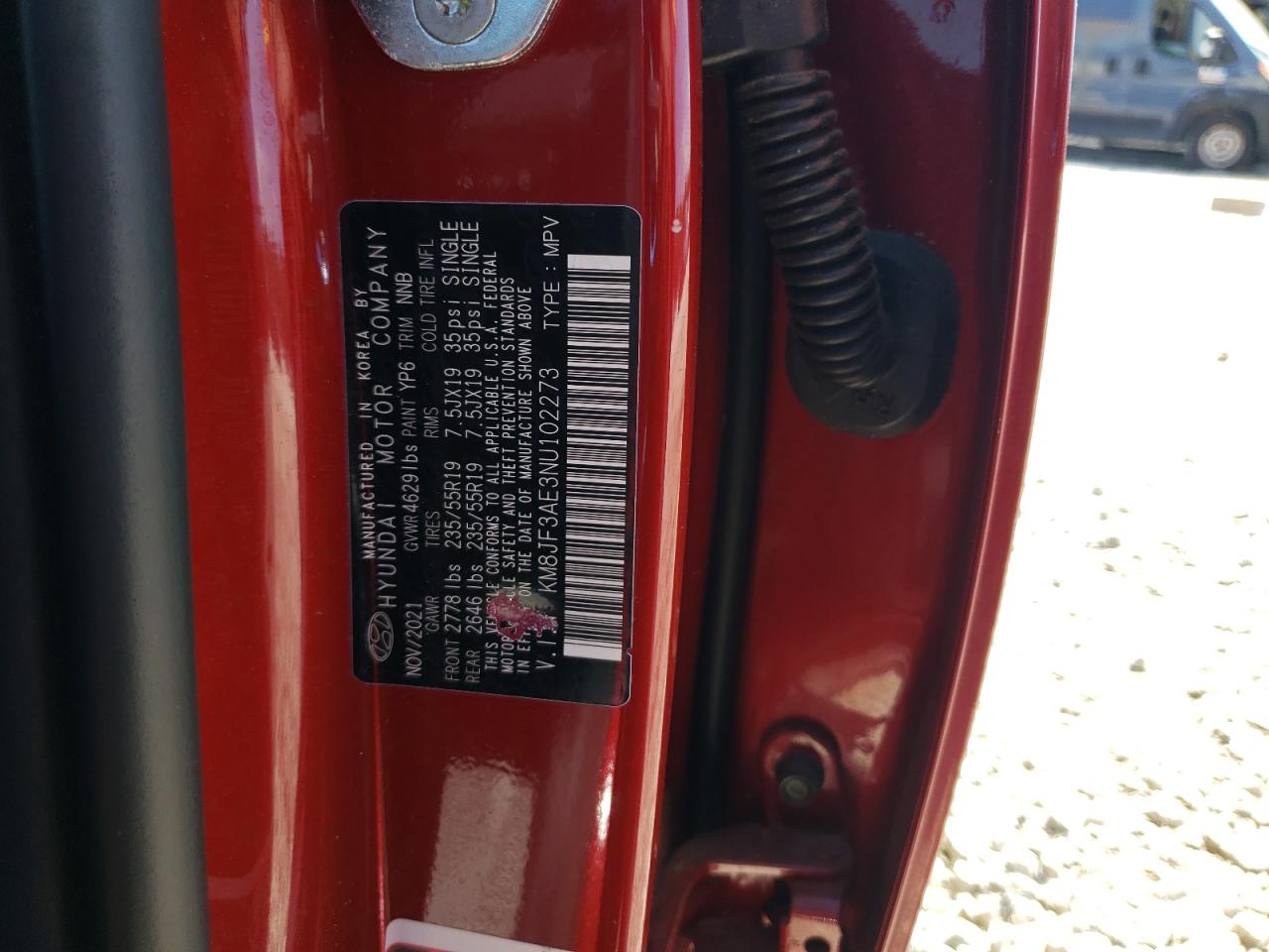 KM8JF3AE3NU102273 2022 Hyundai Tucson N Line