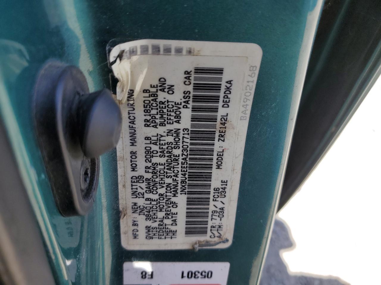 1NXBU4EE5AZ307713 2010 Toyota Corolla Base