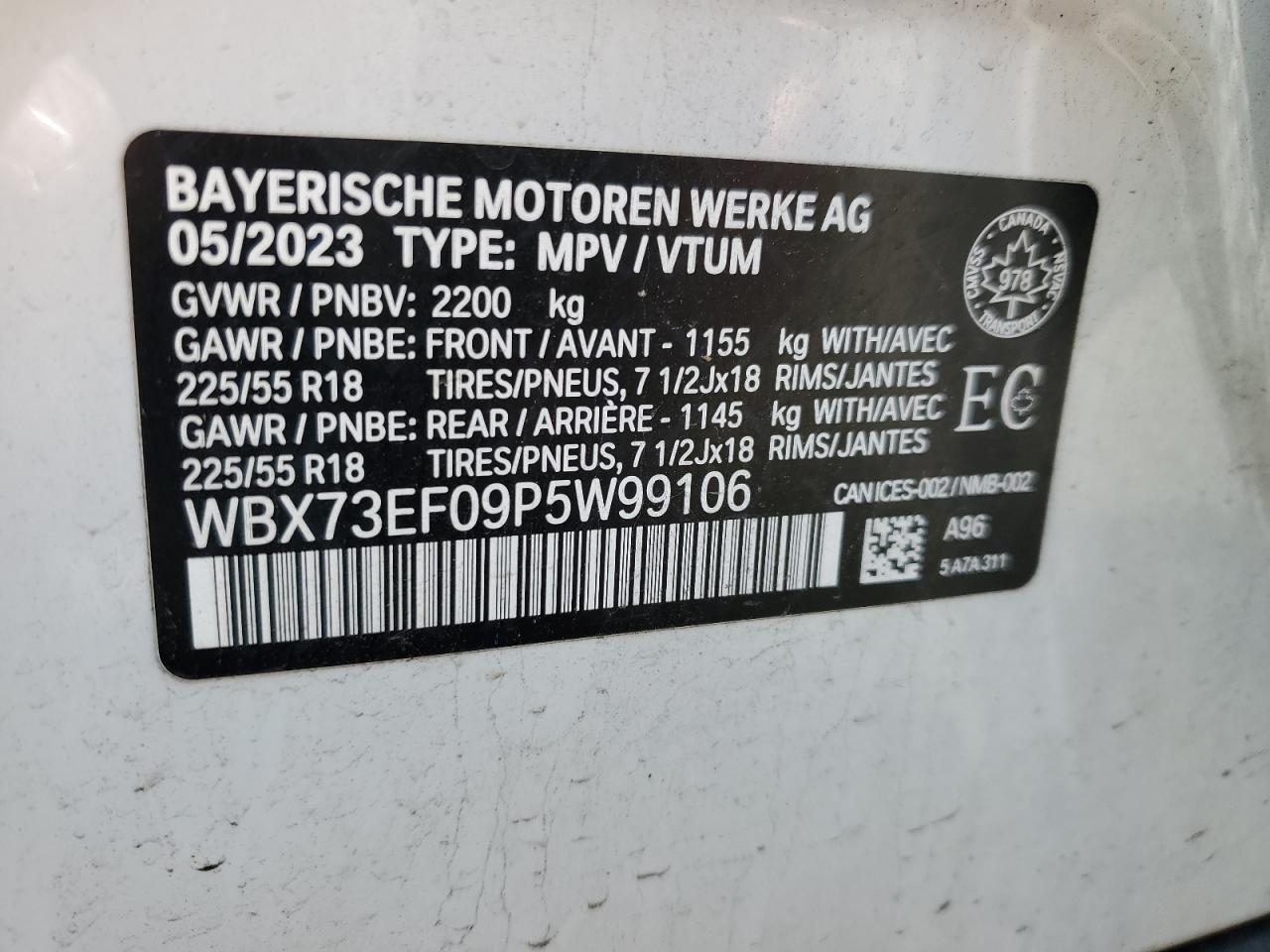 WBX73EF09P5W99106 2023 BMW X1 xDrive28I