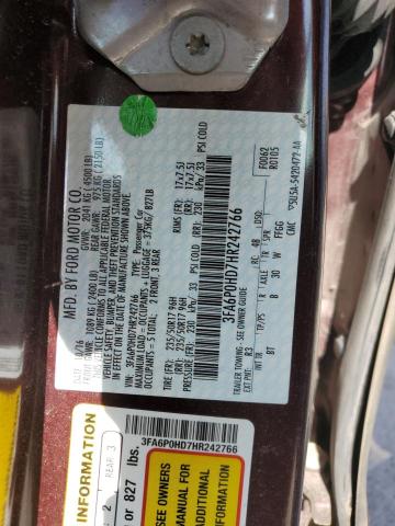 VIN 3FA6P0HD7HR242766 2017 Ford Fusion, SE no.12