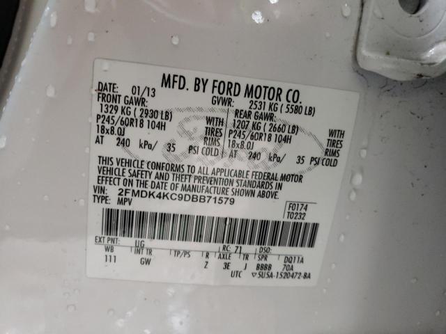 VIN 2FMDK4KC9DBB71579 2013 FORD EDGE no.12