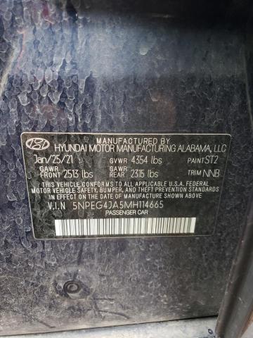 2021 Hyundai Sonata Se VIN: 5NPEG4JA5MH114665 Lot: 53359004