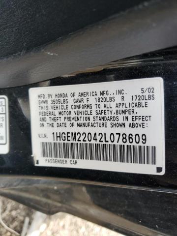 1HGEM22042L078609 2002 Honda Civic Ex