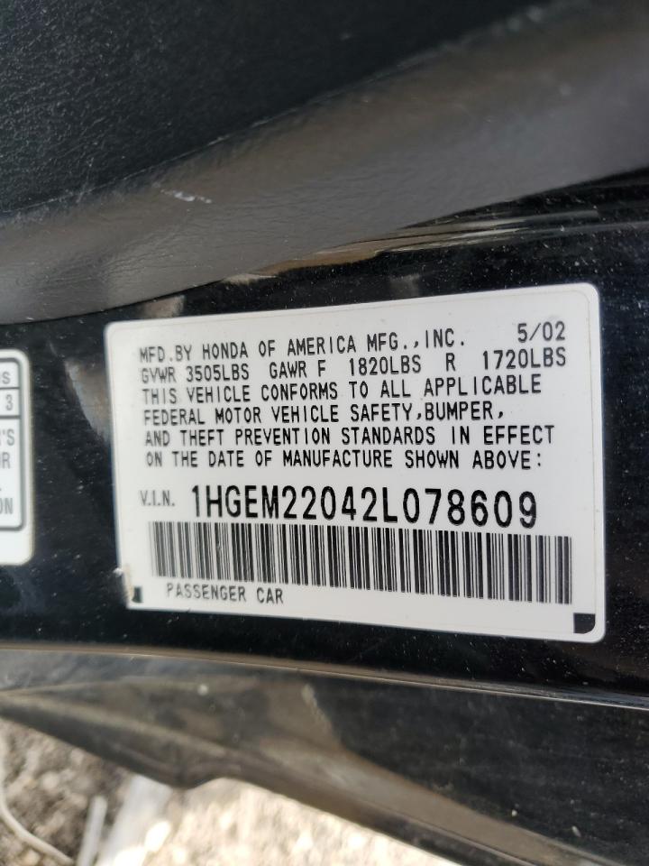 1HGEM22042L078609 2002 Honda Civic Ex 1HGEM22042L078609 2002 Honda Civic Ex