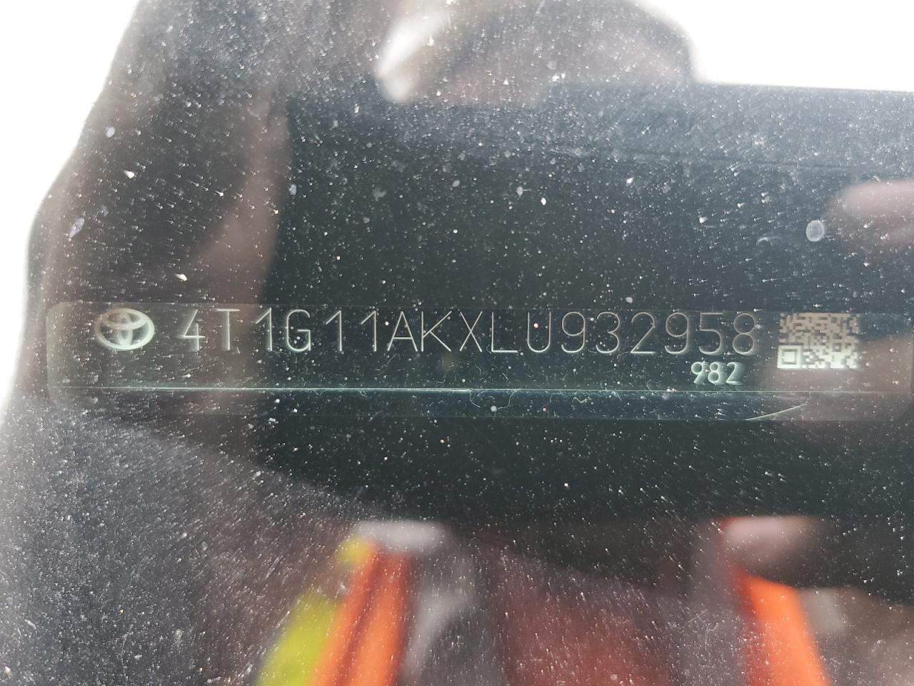 4T1G11AKXLU932958 2020 Toyota Camry Se