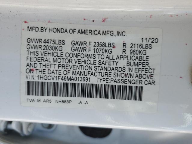 1HGCV1F46MA013691 Honda Accord SPO 12