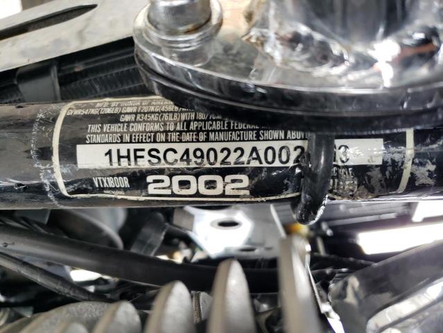 2002 Honda Vtx1800 R VIN: 1HFSC49022A002913 Lot: 53788794