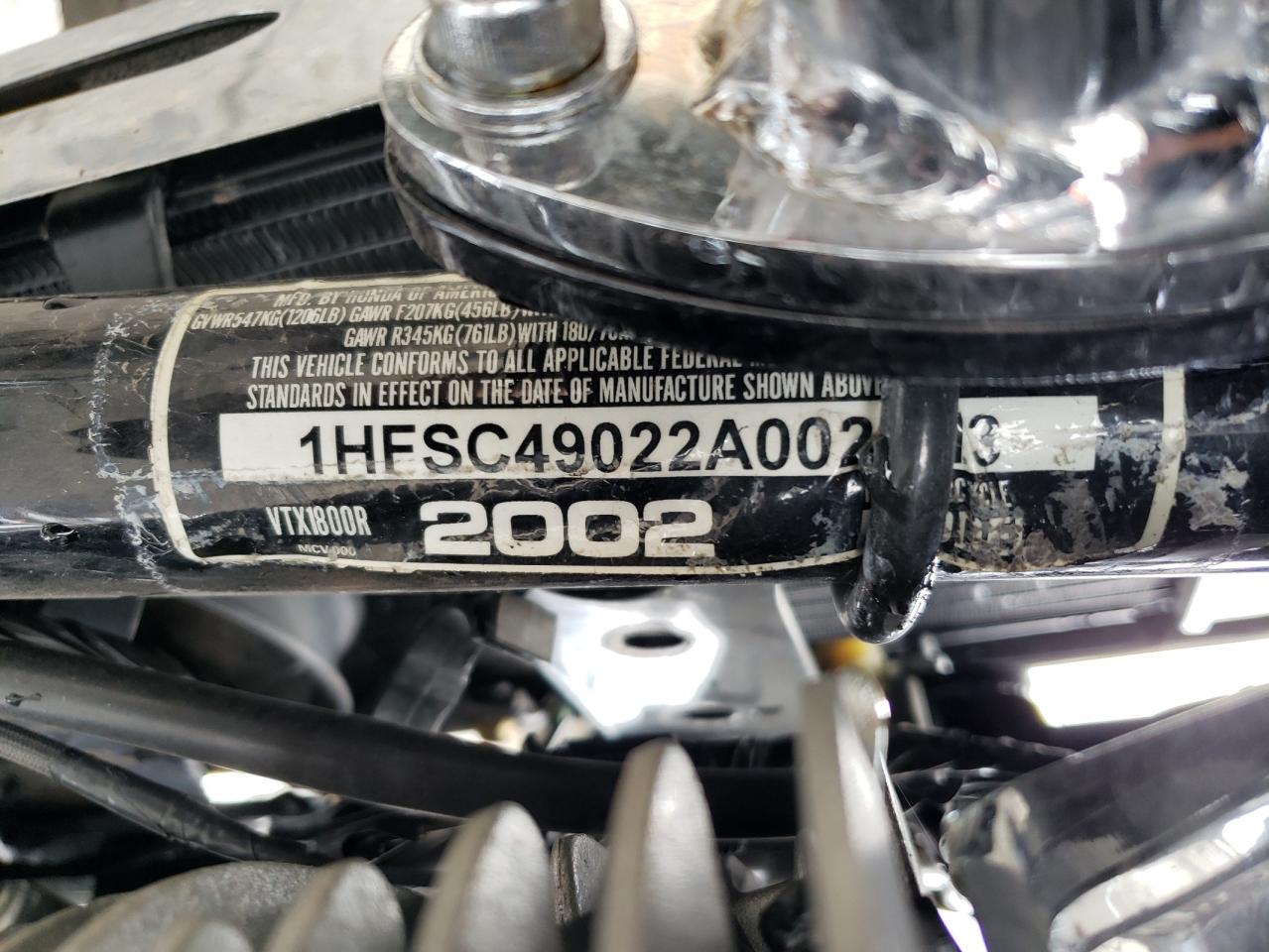 1HFSC49022A002913 2002 Honda Vtx1800 R