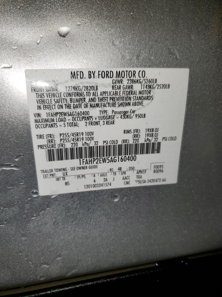 1FAHP2EW5AG160400 2010 Ford Taurus Sel