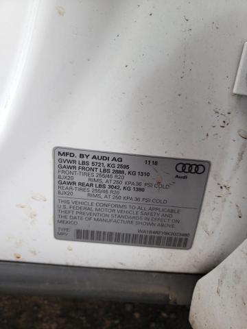 2019 Audi Sq5 Premium Plus VIN: WA1B4AFY8K2023480 Lot: 52911634