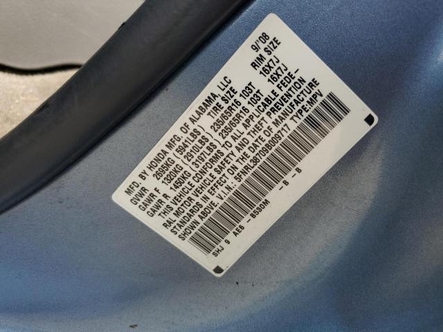 2009 Honda Odyssey Exl VIN: 5FNRL38709B009717 Lot: 54186054