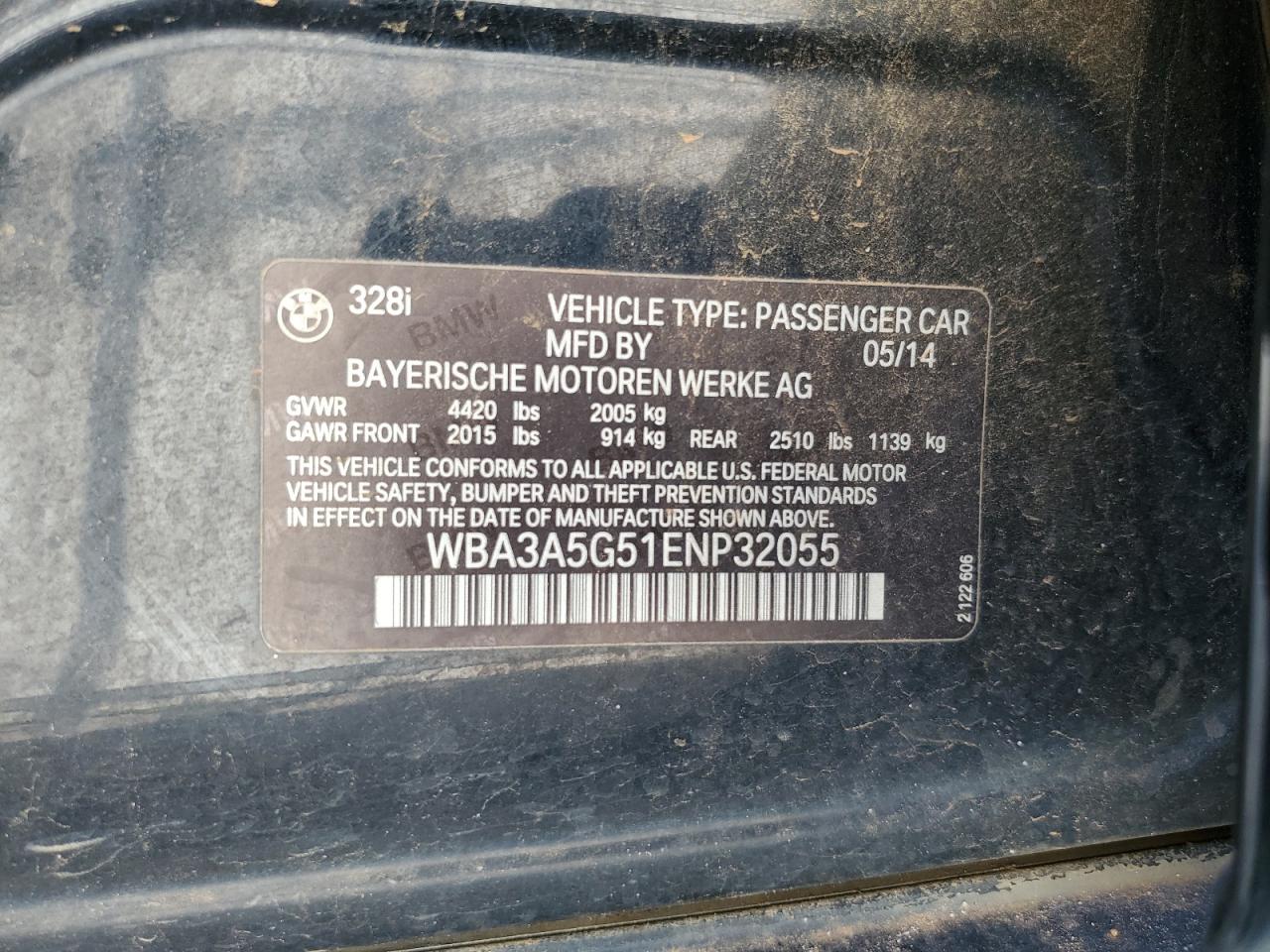 WBA3A5G51ENP32055 2014 BMW 328 I