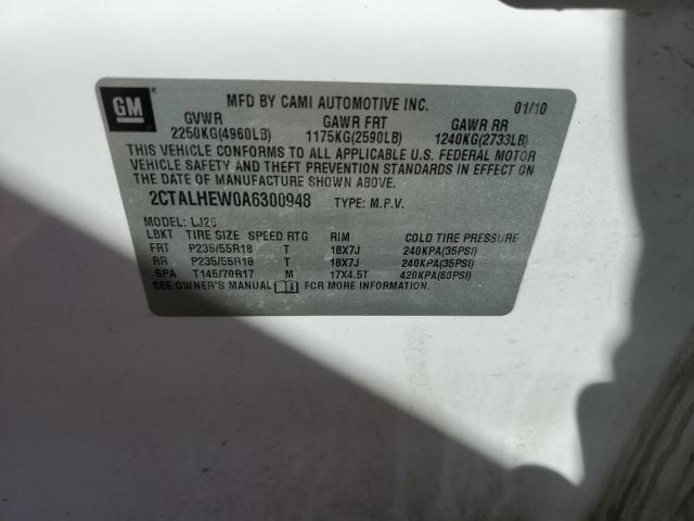 2010 GMC Terrain Slt VIN: 2CTALHEW0A6300948 Lot: 55873354