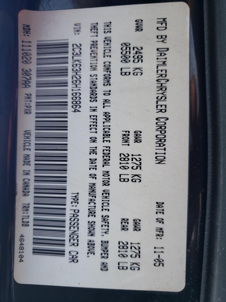 2C3LK63H26H166864 2006 Chrysler 300C