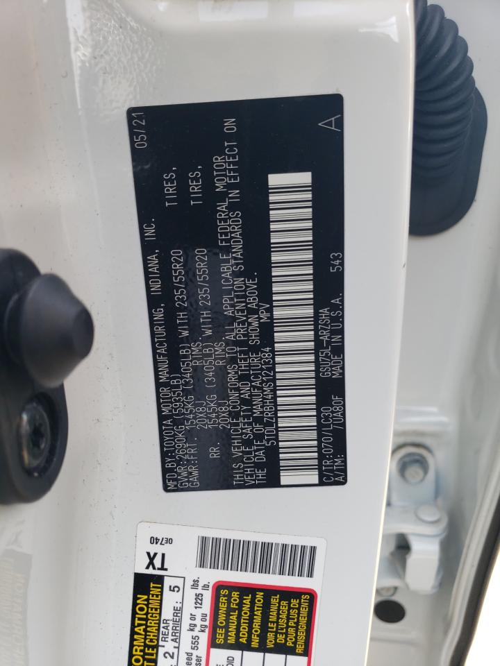 5TDLZRBH4MS121384 2021 Toyota Highlander Xse