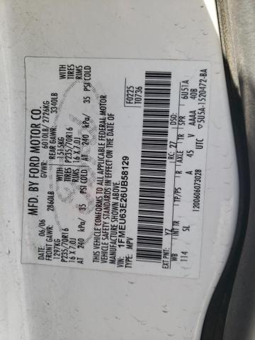 2006 Ford Explorer Xlt VIN: 1FMEU63E26UB58129 Lot: 56501984