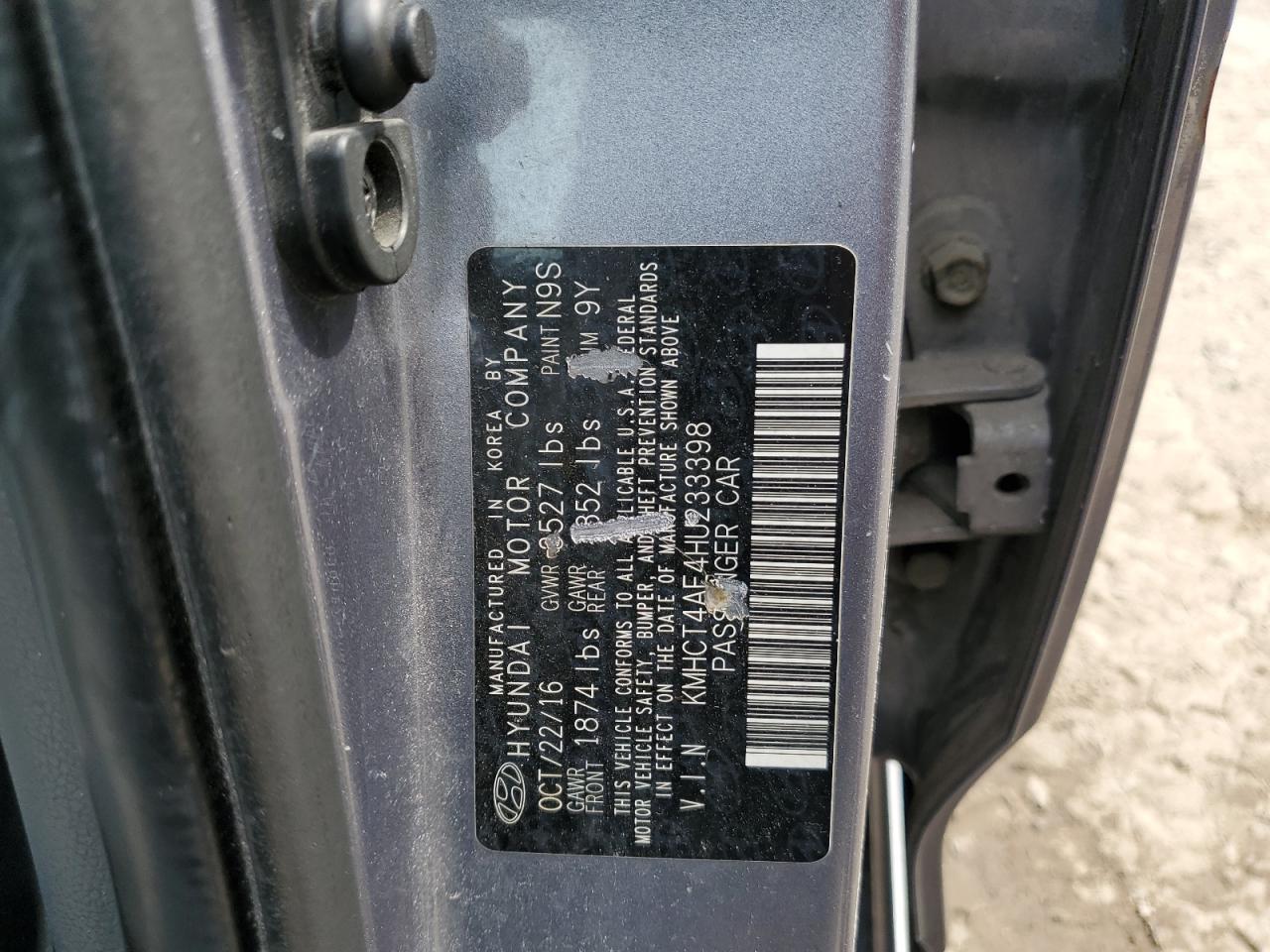 KMHCT4AE4HU233398 2017 Hyundai Accent Se