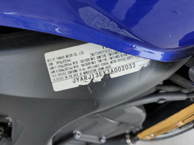 2007 YAMAHA FZ6 SHG JYARJ13EX7A002033