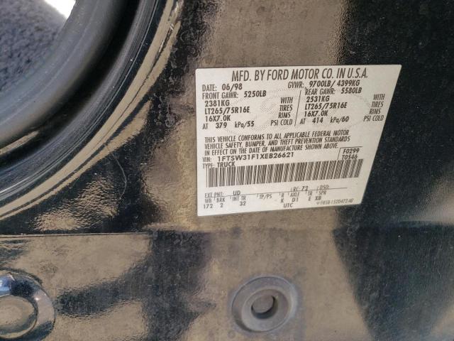 1999 Ford F350 Srw Super Duty VIN: 1FTSW31F1XEB26621 Lot: 56155014