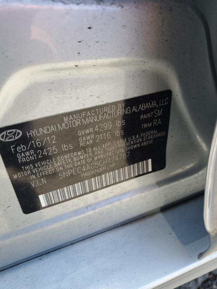 5NPEC4AC5CH474787 2012 Hyundai Sonata Se