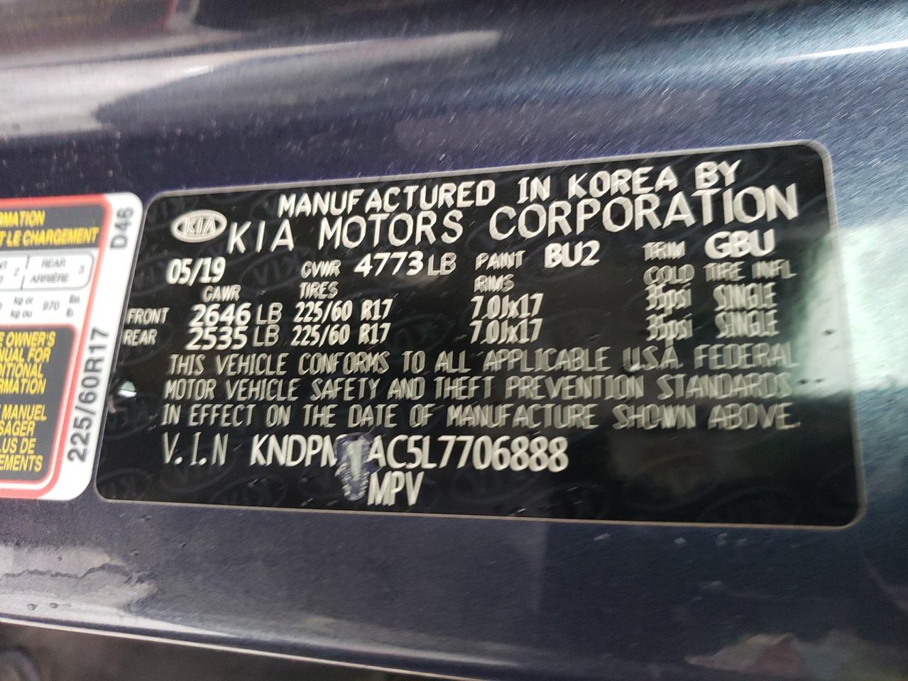 KNDPMCAC5L7706888 2020 Kia Sportage Lx