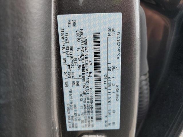 2022 Ford Escape Sel VIN: 1FMCU9H94NUB80653 Lot: 54342494