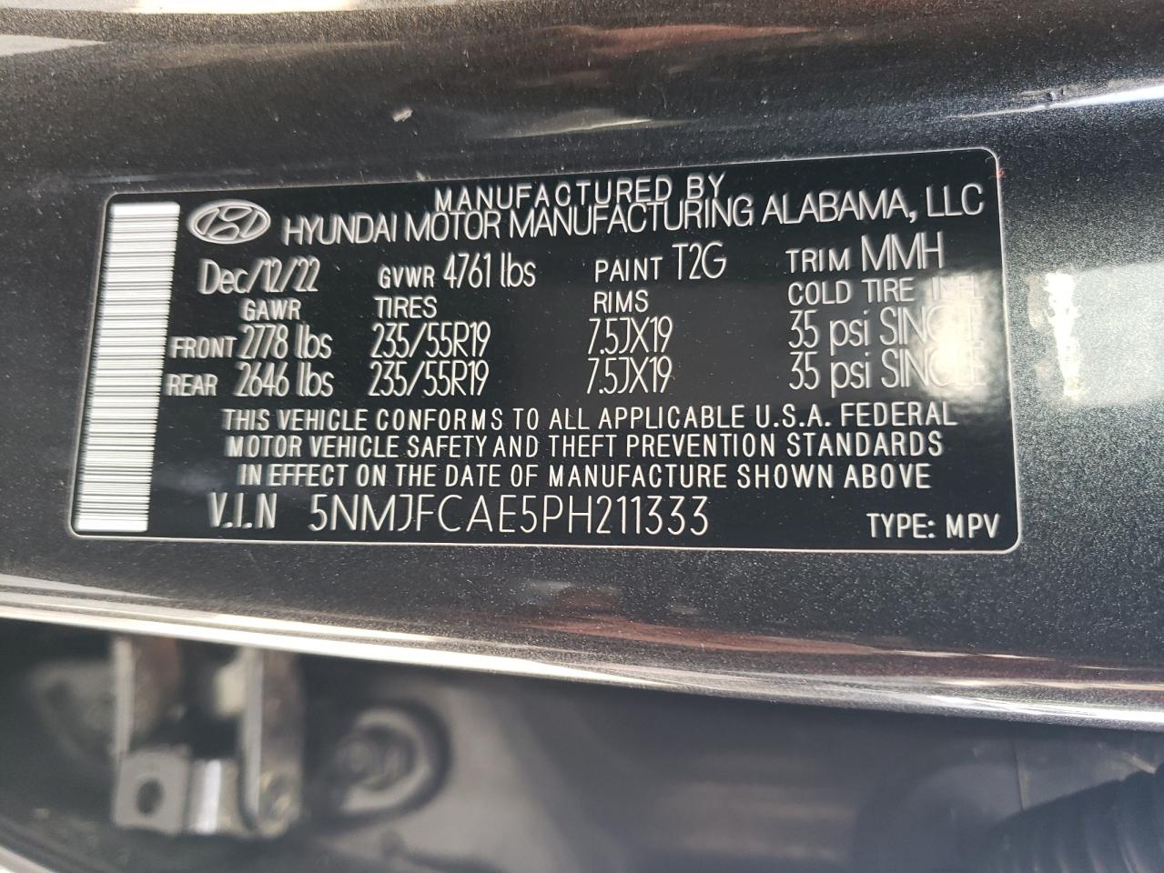 5NMJFCAE5PH211333 2023 Hyundai Tucson Sel