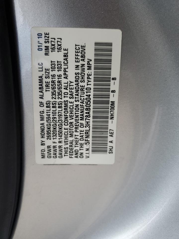 5FNRL3H78AB050410 2010 Honda Odyssey Exl