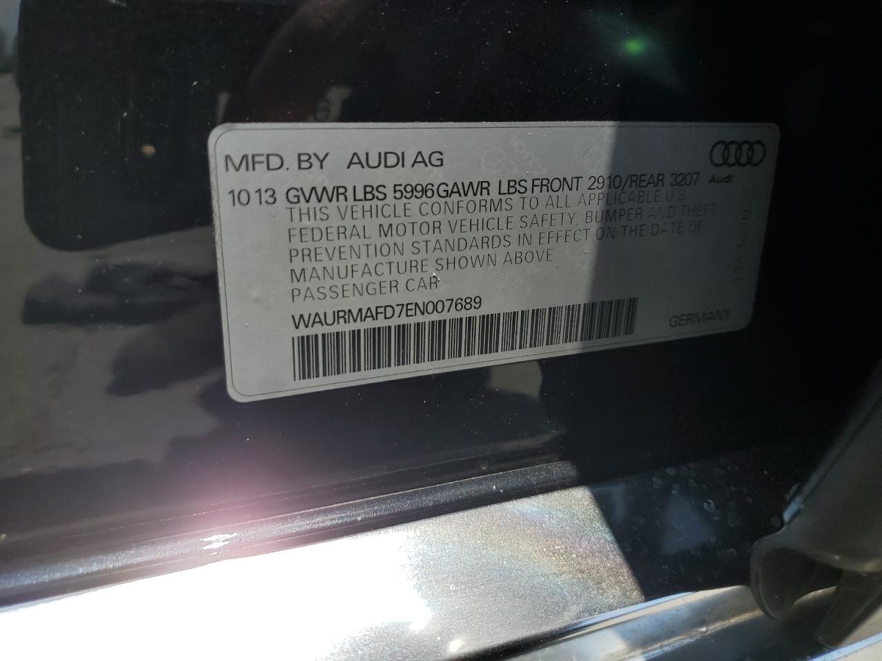 WAURMAFD7EN007689 2014 Audi A8 L Tdi Quattro