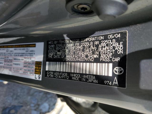 2004 Toyota Prius VIN: JTDKB20U940079742 Lot: 56640244