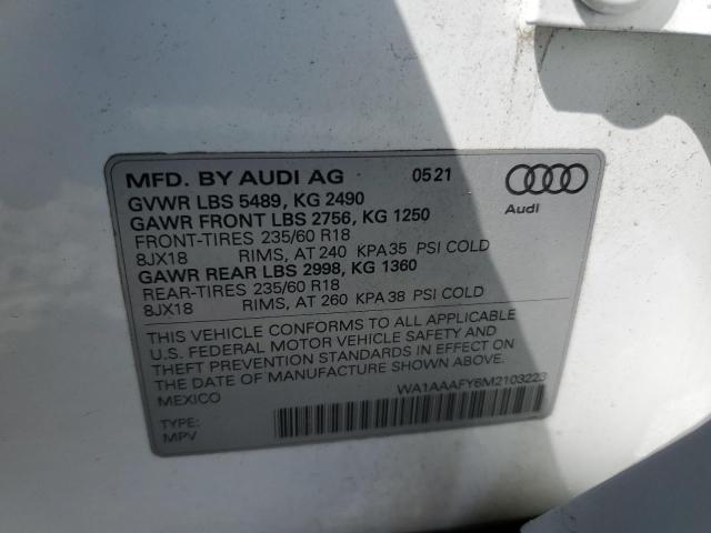 2021 Audi Q5 Premium VIN: WA1AAAFY6M2103223 Lot: 56811804