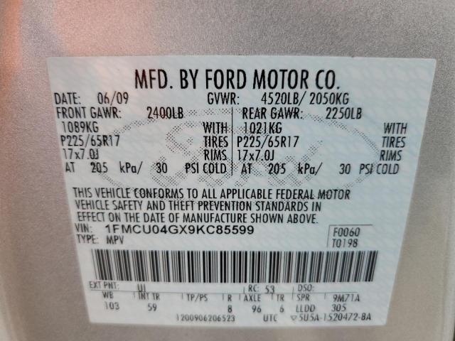 2009 Ford Escape Limited VIN: 1FMCU04GX9KC85599 Lot: 53287694