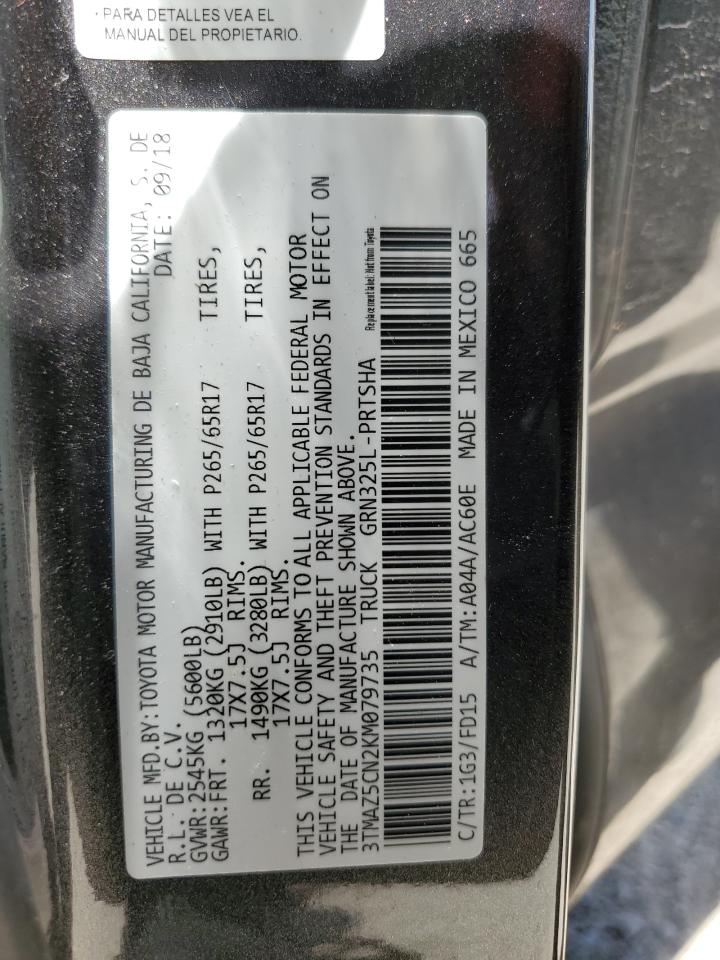 3TMAZ5CN2KM079735 2019 Toyota Tacoma Double Cab