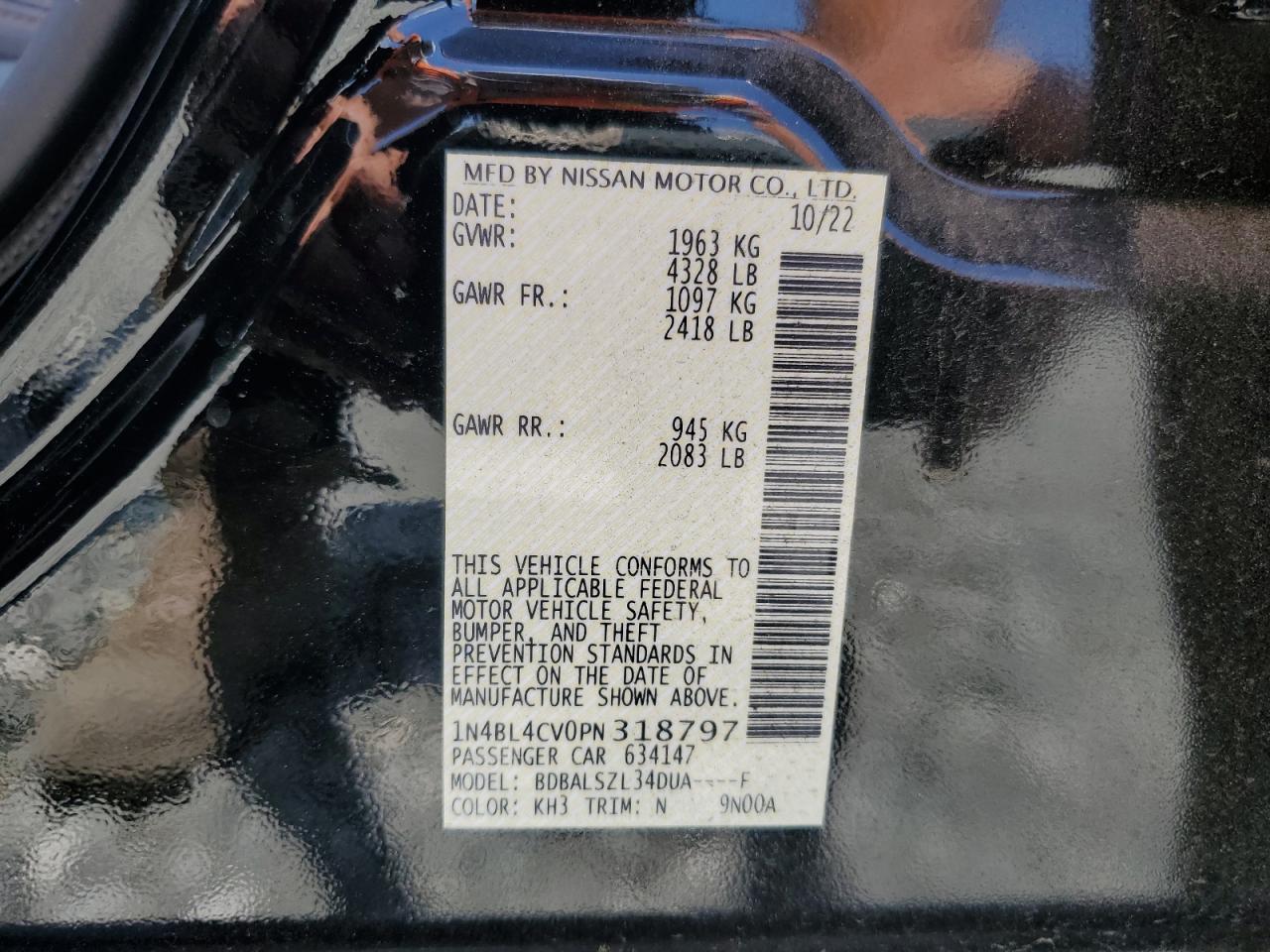 1N4BL4CV0PN318797 NISSAN ALTIMA 2023