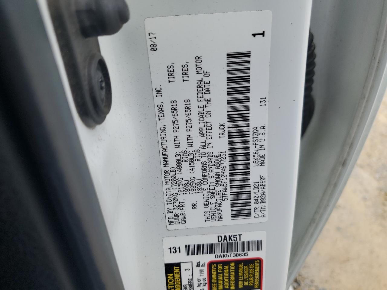 5TFAW5F10HX677231 2017 Toyota Tundra Crewmax 1794