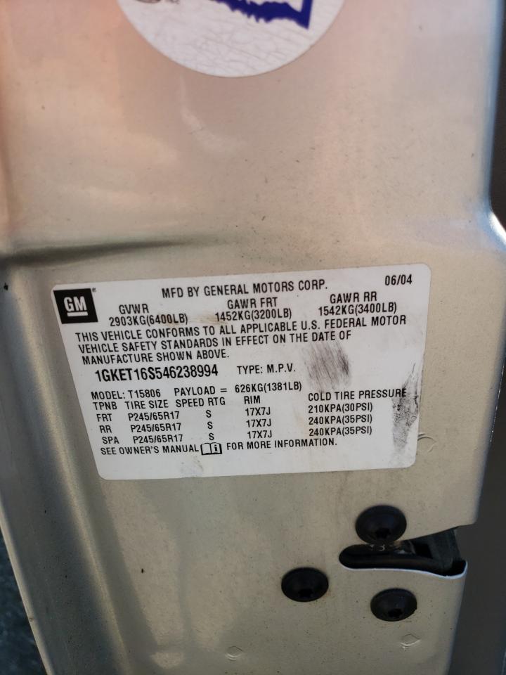 1GKET16S546238994 2004 GMC Envoy Xl