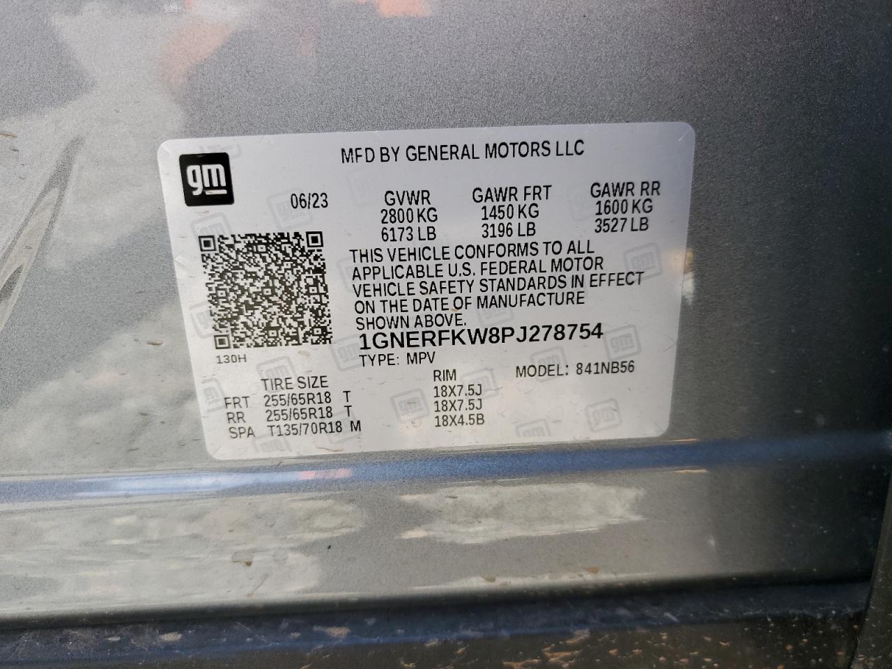 1GNERFKW8PJ278754 2023 Chevrolet Traverse Ls