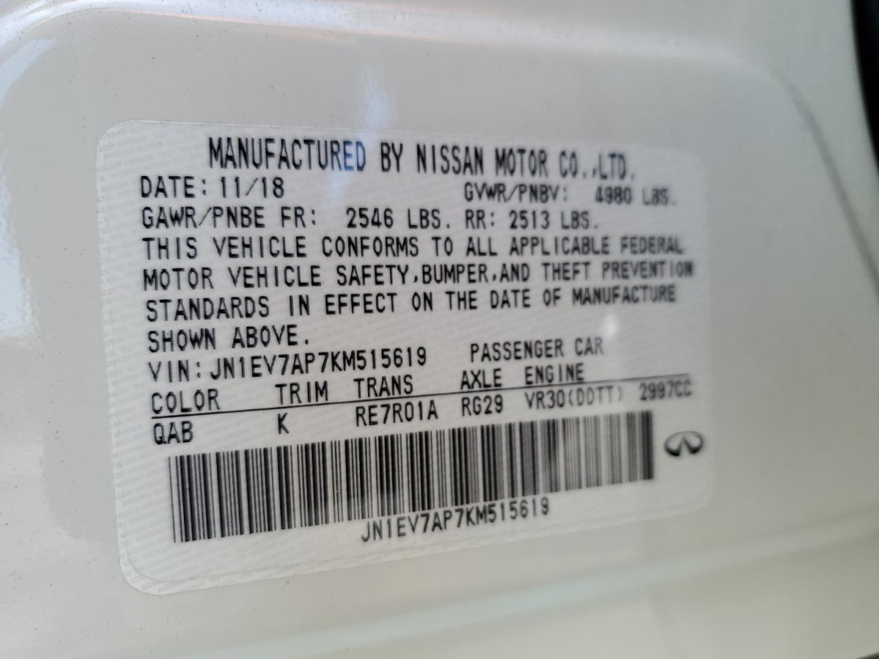 JN1EV7AP7KM515619 2019 Infiniti Q50 Luxe