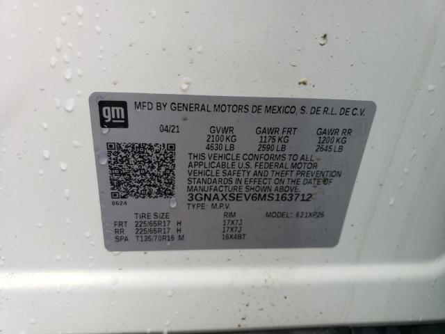 2021 Chevrolet Equinox Ls VIN: 3GNAXSEV6MS163712 Lot: 54375014