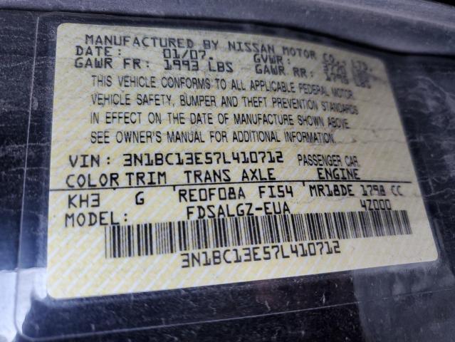 2007 Nissan Versa S VIN: 3N1BC13E57L410712 Lot: 55303274