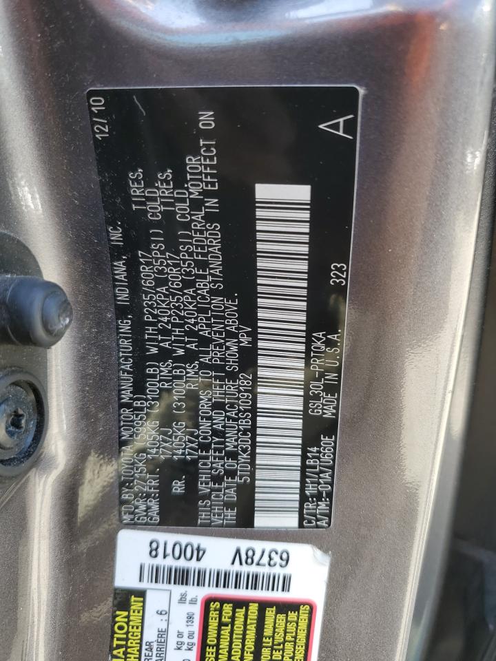 5TDYK3DC1BS109182 2011 Toyota Sienna Xle