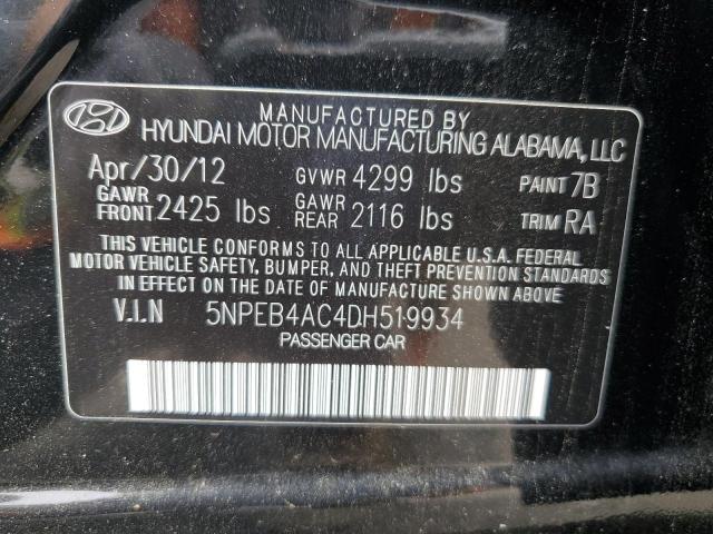 2013 Hyundai Sonata Gls VIN: 5NPEB4AC4DH519934 Lot: 55446534