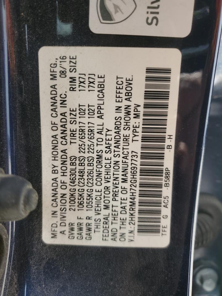 2HKRM4H72GH697737 2016 Honda Cr-V Exl