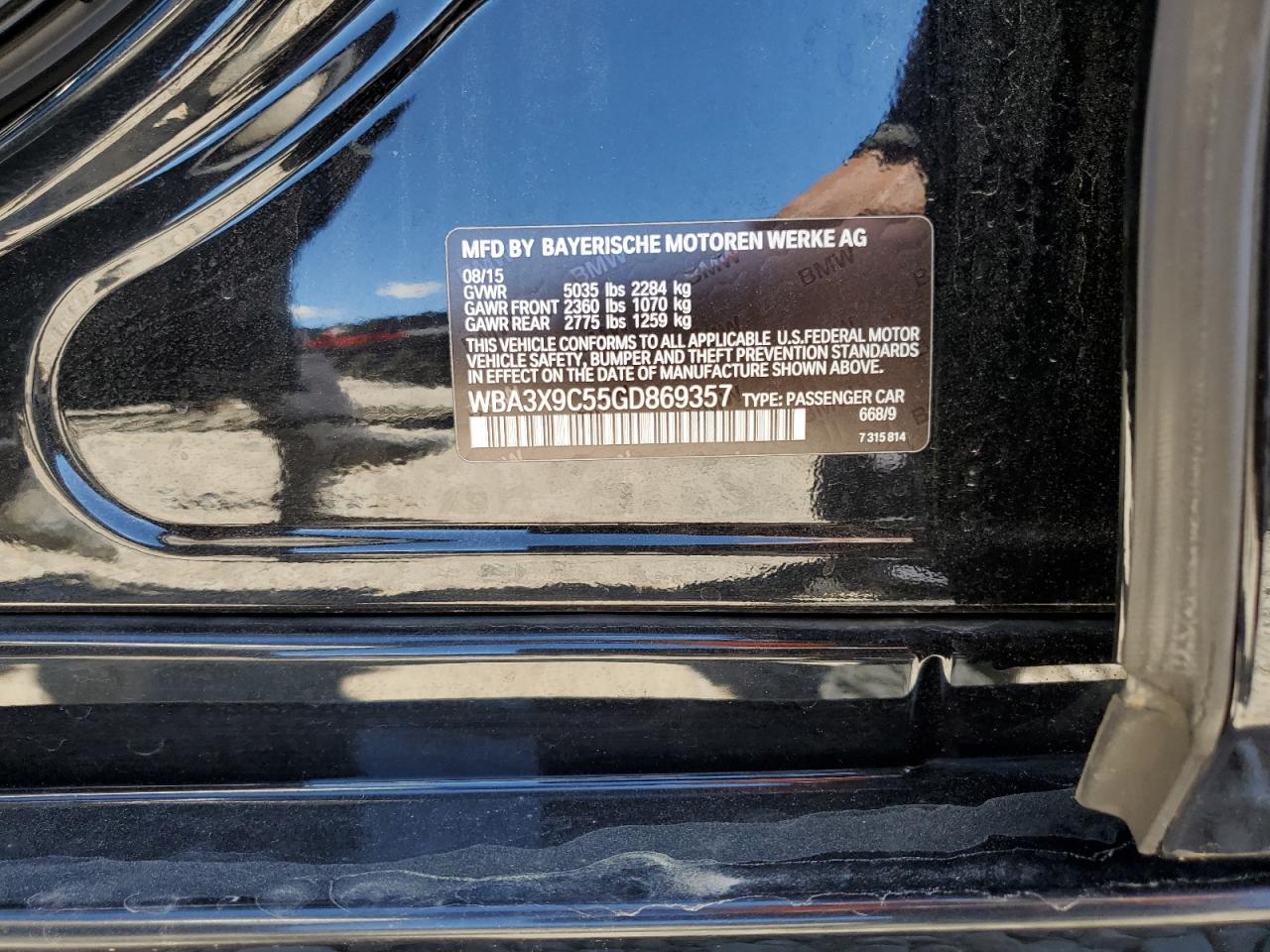 WBA3X9C55GD869357 2016 BMW 335 Xigt