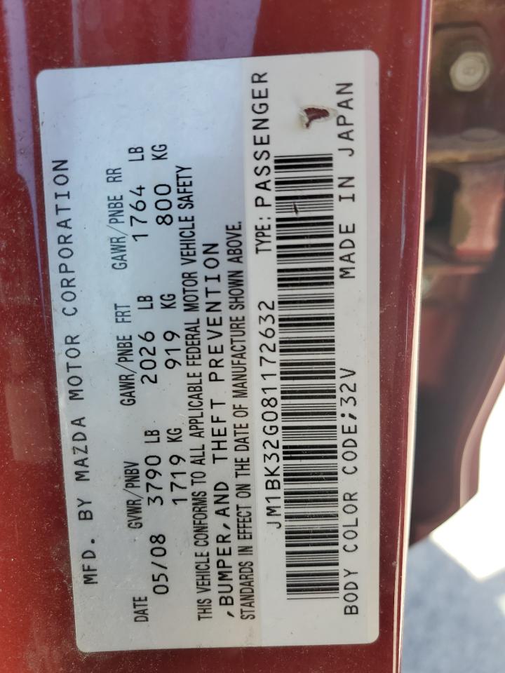 JM1BK32G081172632 2008 Mazda 3 I