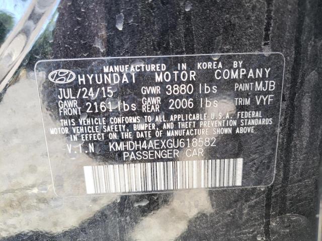 2016 Hyundai Elantra Se VIN: KMHDH4AEXGU618582 Lot: 51423384