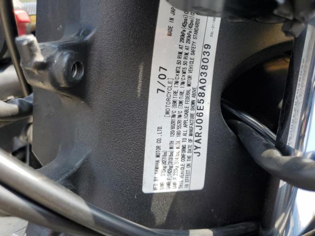 2008 YAMAHA YZFR6 S JYARJ06E58A038039