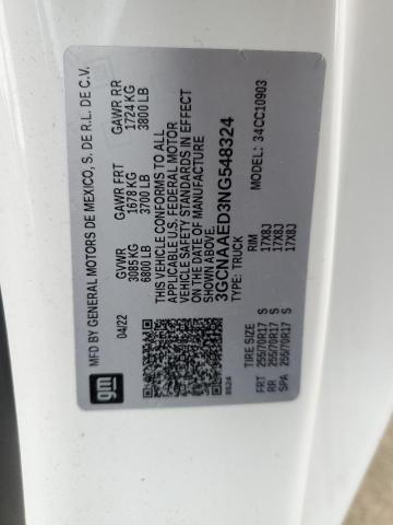 2022 Chevrolet Silverado C1500 VIN: 3GCNAAED3NG548324 Lot: 56754954