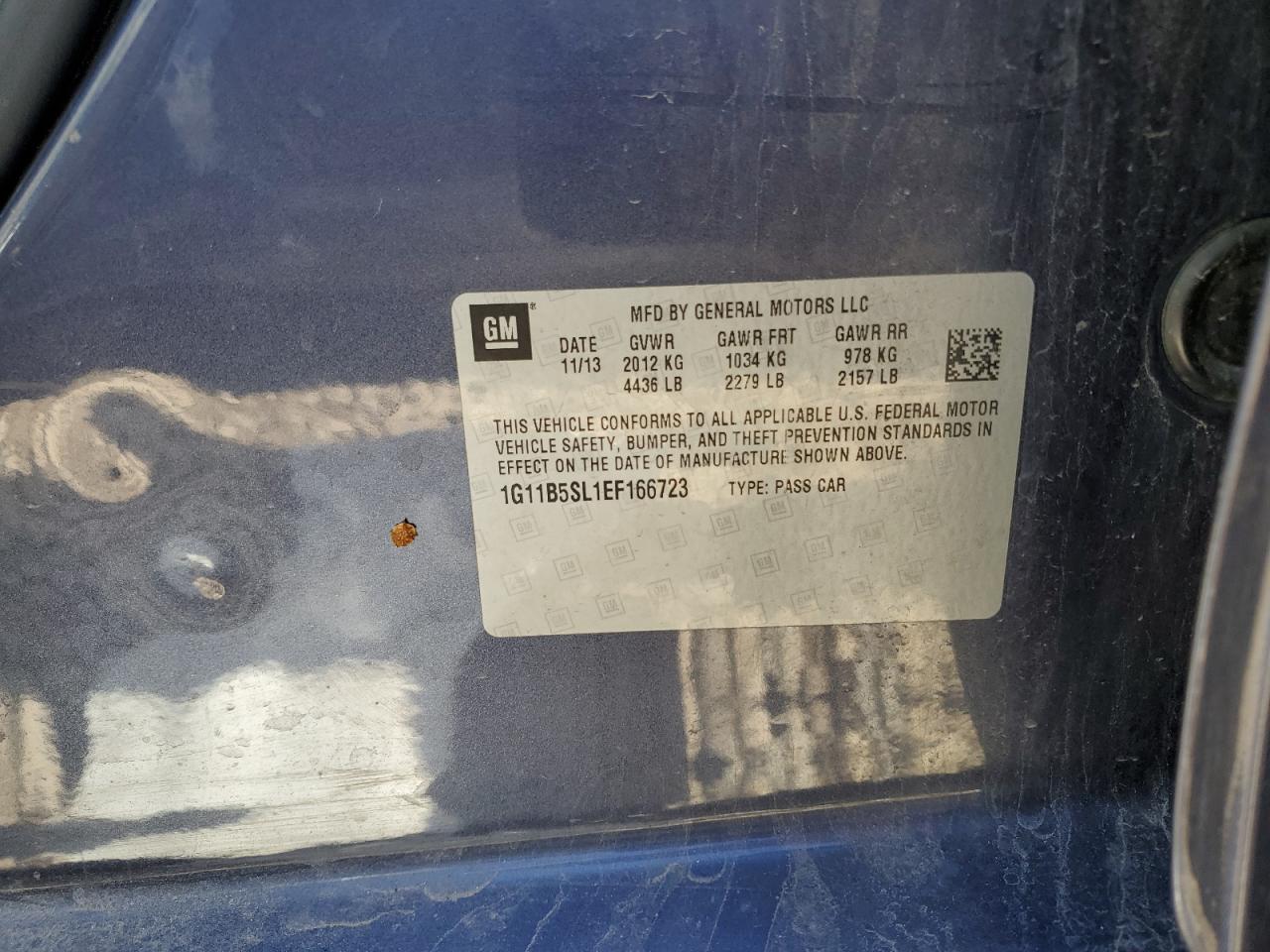 1G11B5SL1EF166723 2014 Chevrolet Malibu Ls